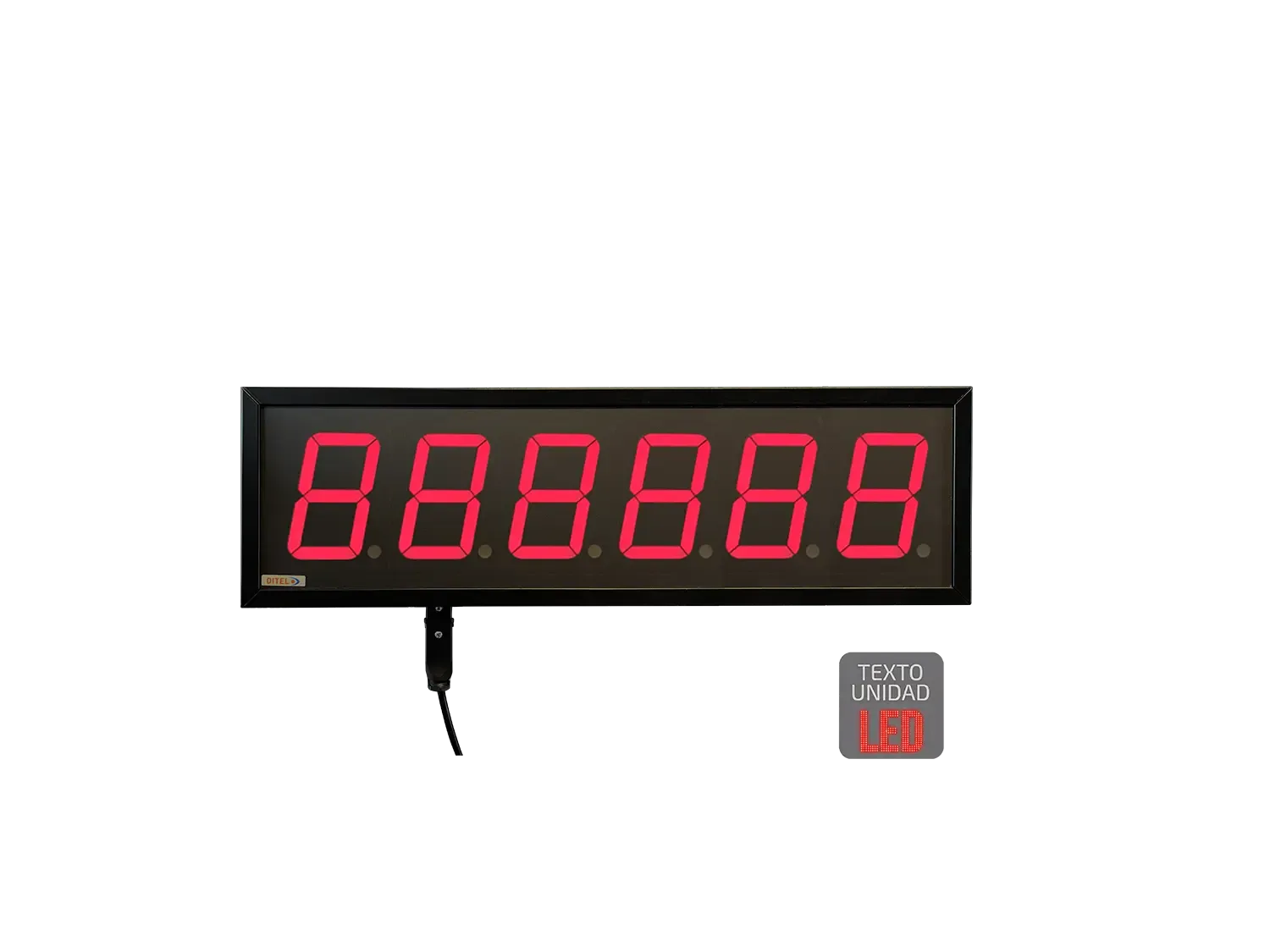 Numeric display 100mm, 6 digits, Serial, Ethernet, Wifi +2R, LED text